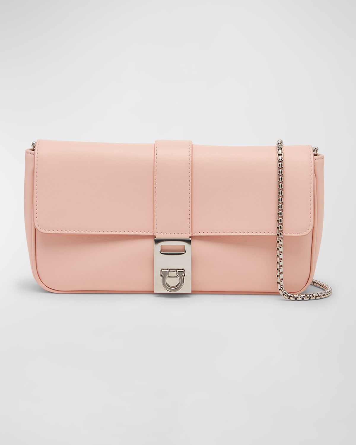 Ferragamo Archive Gancini Flap Crossbody Bag In Nylund Pink