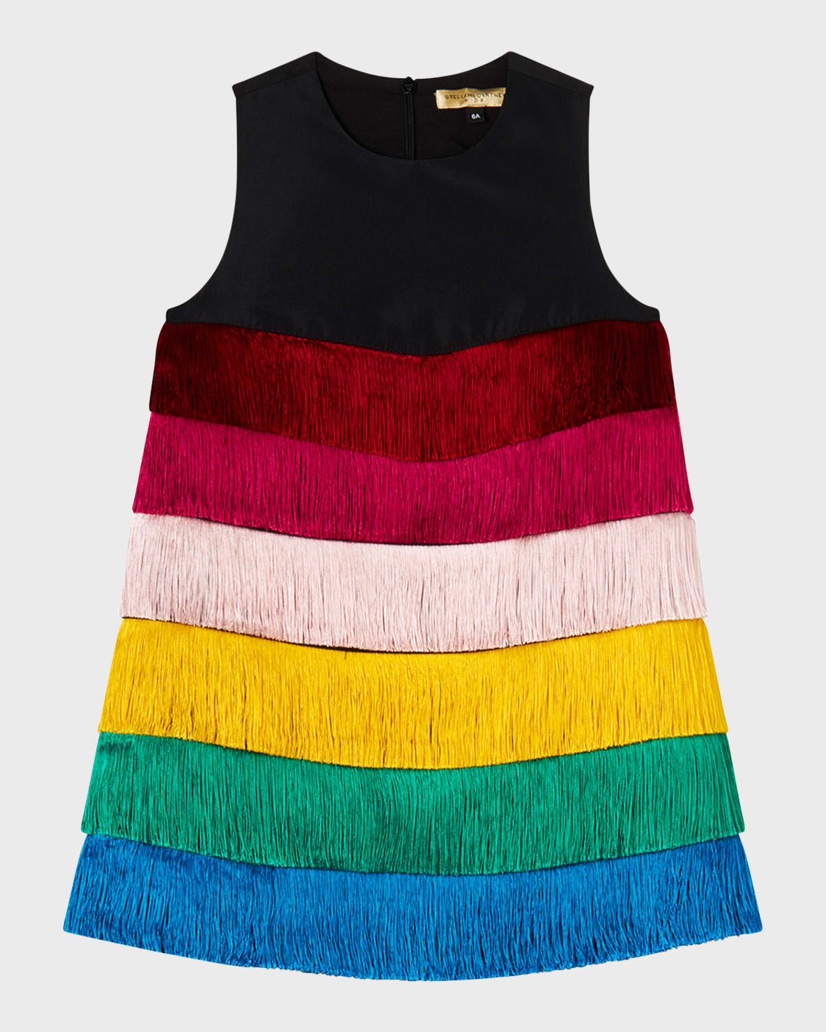 Stella Mccartney Kids' Girl Taffeta Multicolor Fringe Dress