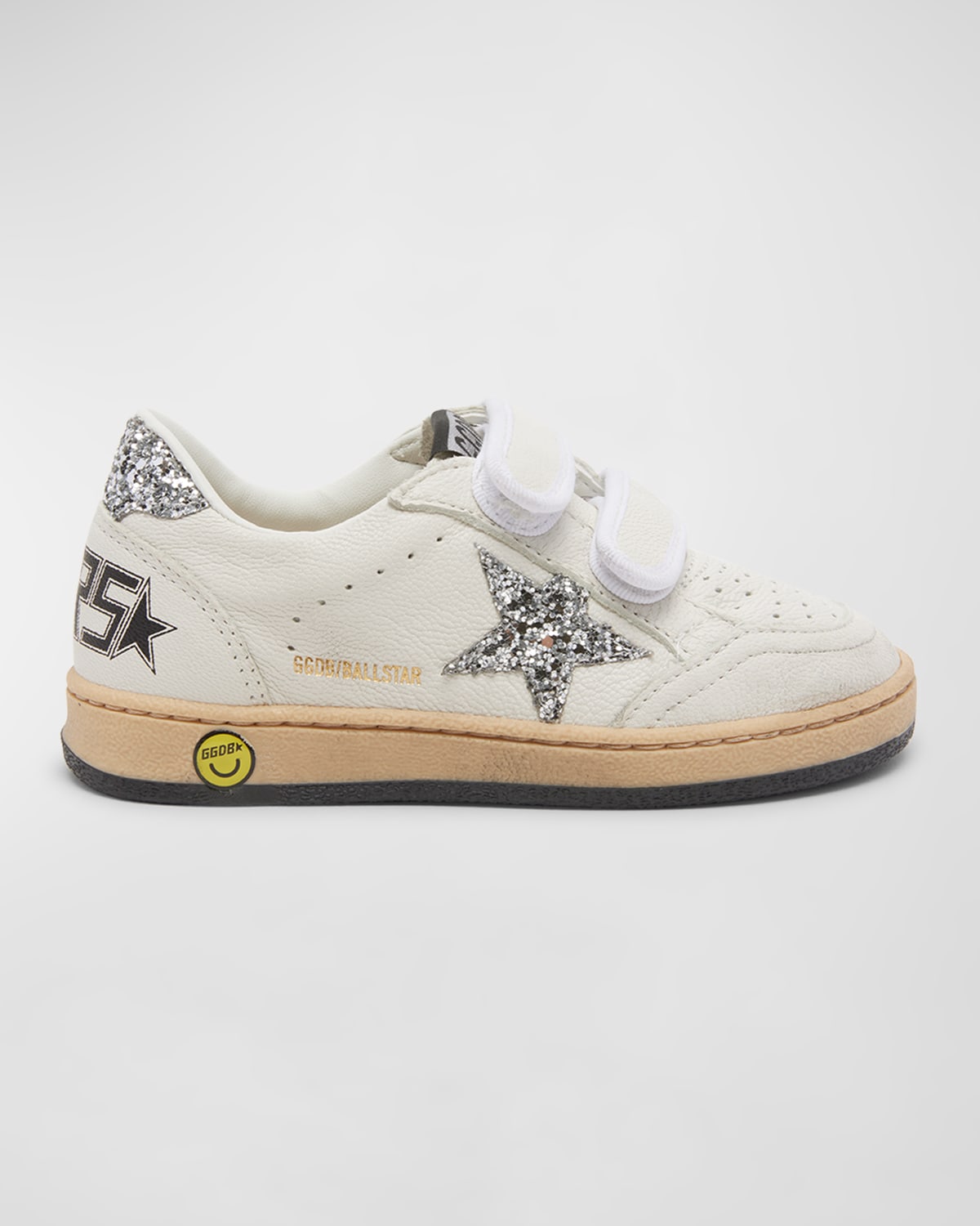 Golden Goose Girl's Ballstar Glitter Dual-grip Sneakers, Kids In B.co-argento