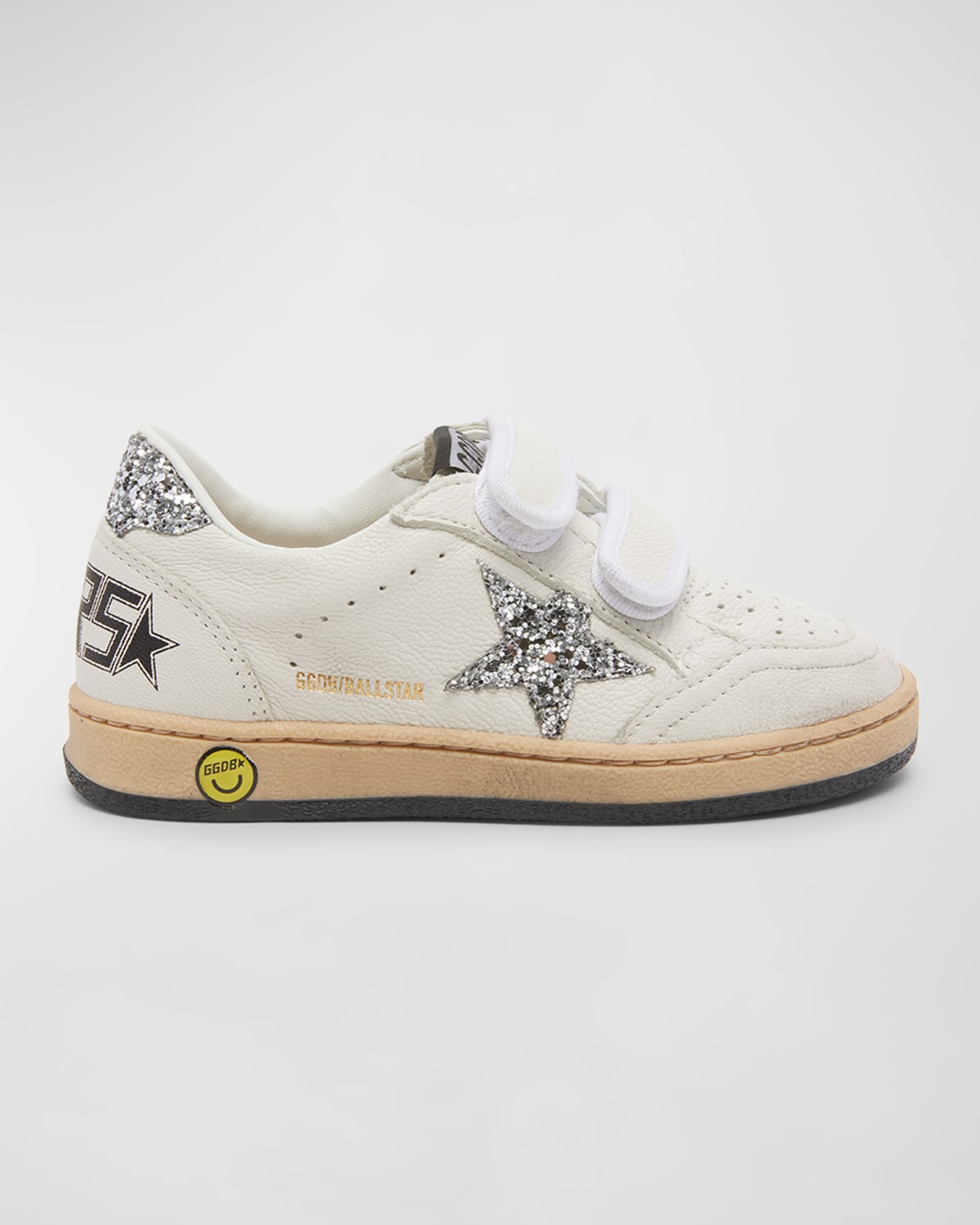 Shop Golden Goose Girl's Ballstar Glitter Dual-grip Sneakers, Kids In Whitesilver 80185