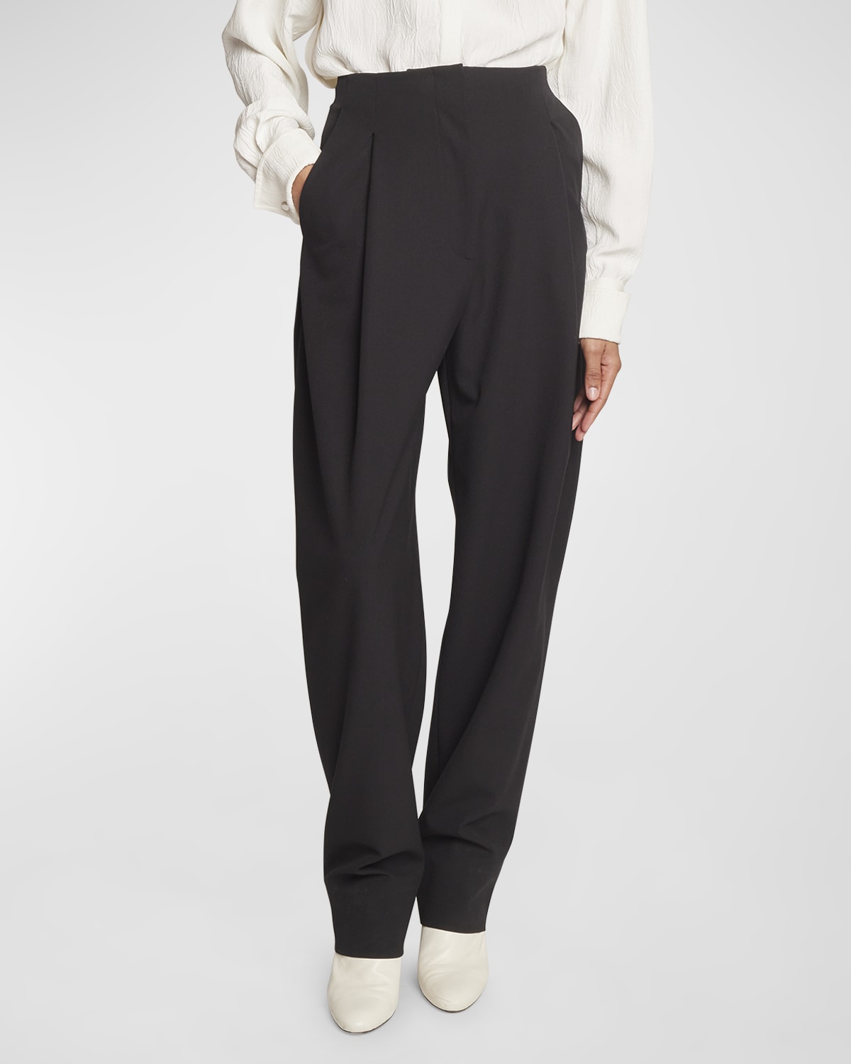 Shop Proenza Schouler Wool Stretch Suiting Trousers In Black