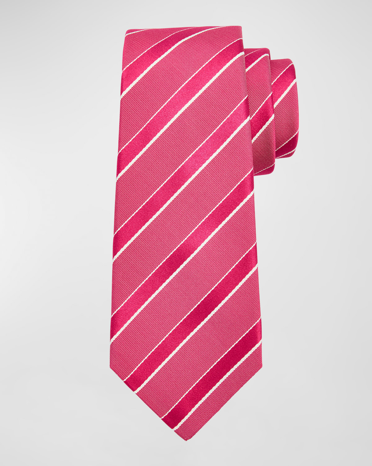Kiton Men's Silk Tonal Stripe Tie In Red