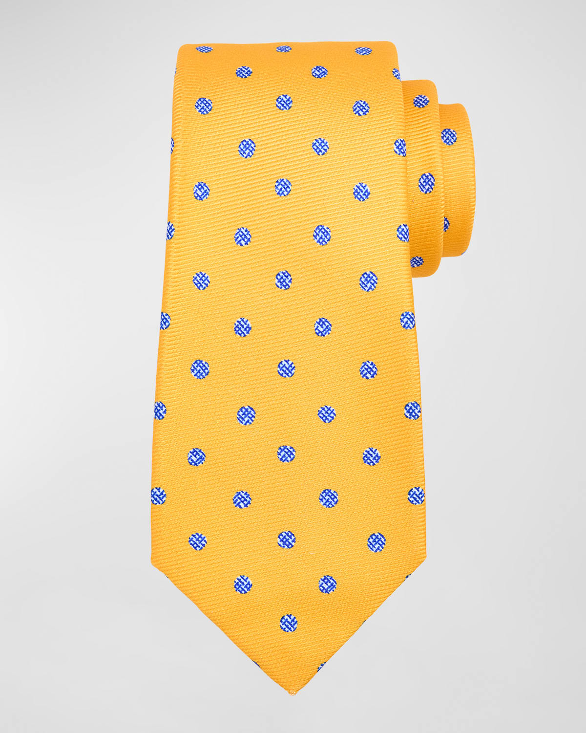 Kiton Men's Silk Polka Dot-print Tie In Yellow