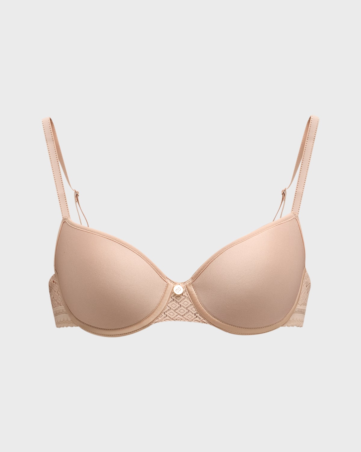 Lindex Flora padded plunge unwired bra in beige-Neutral