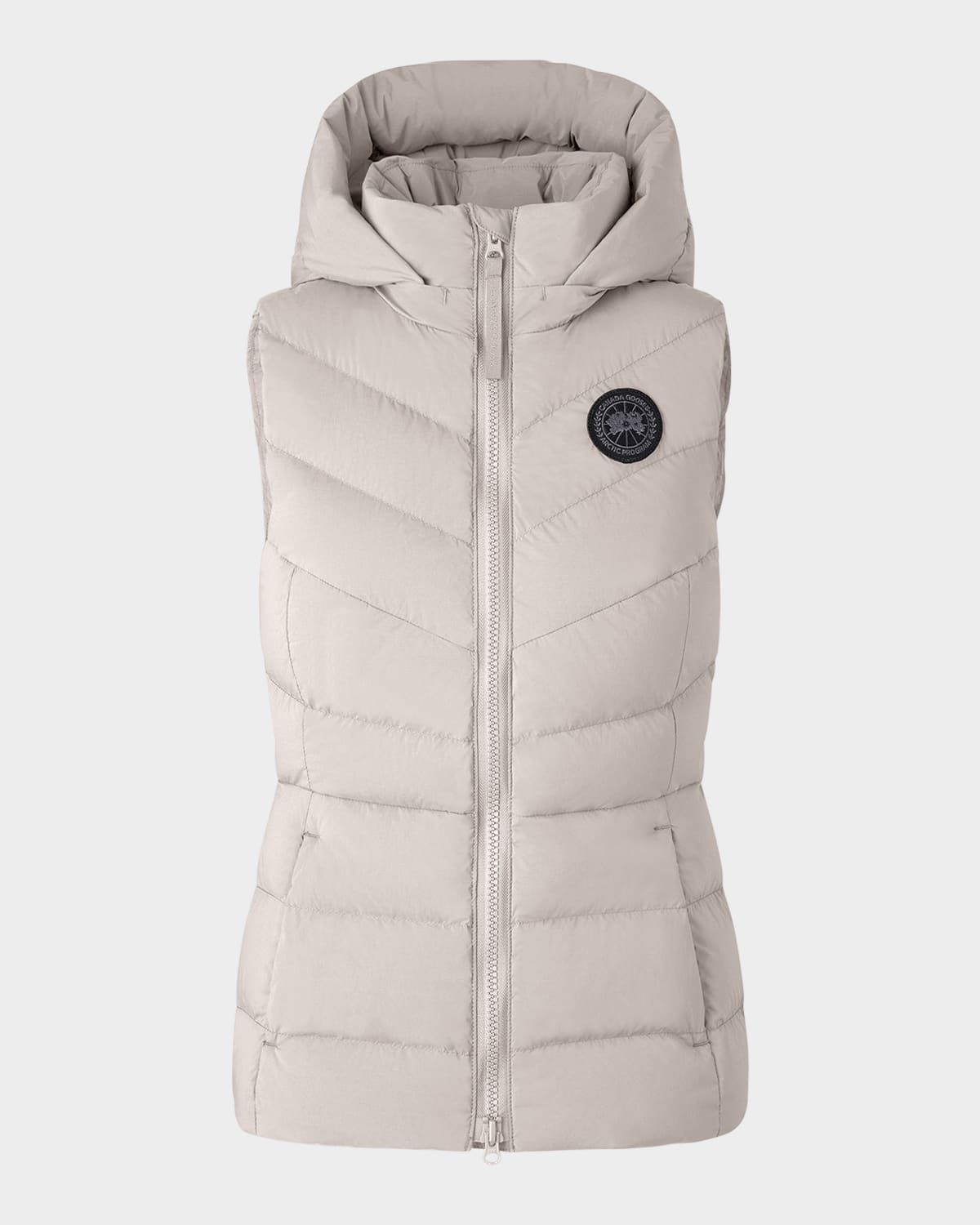 Shop Canada Goose Clair Hooded Puffer Vest In Lucent Rose