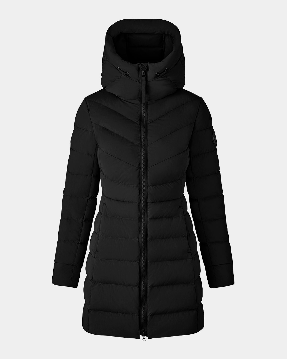 Shop Canada Goose Clair Hooded Puffer Coat In Black