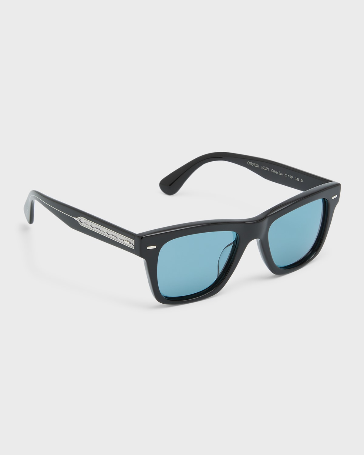 Shop Oliver Peoples Men's Polarized Acetate Square Sunglasses In Black