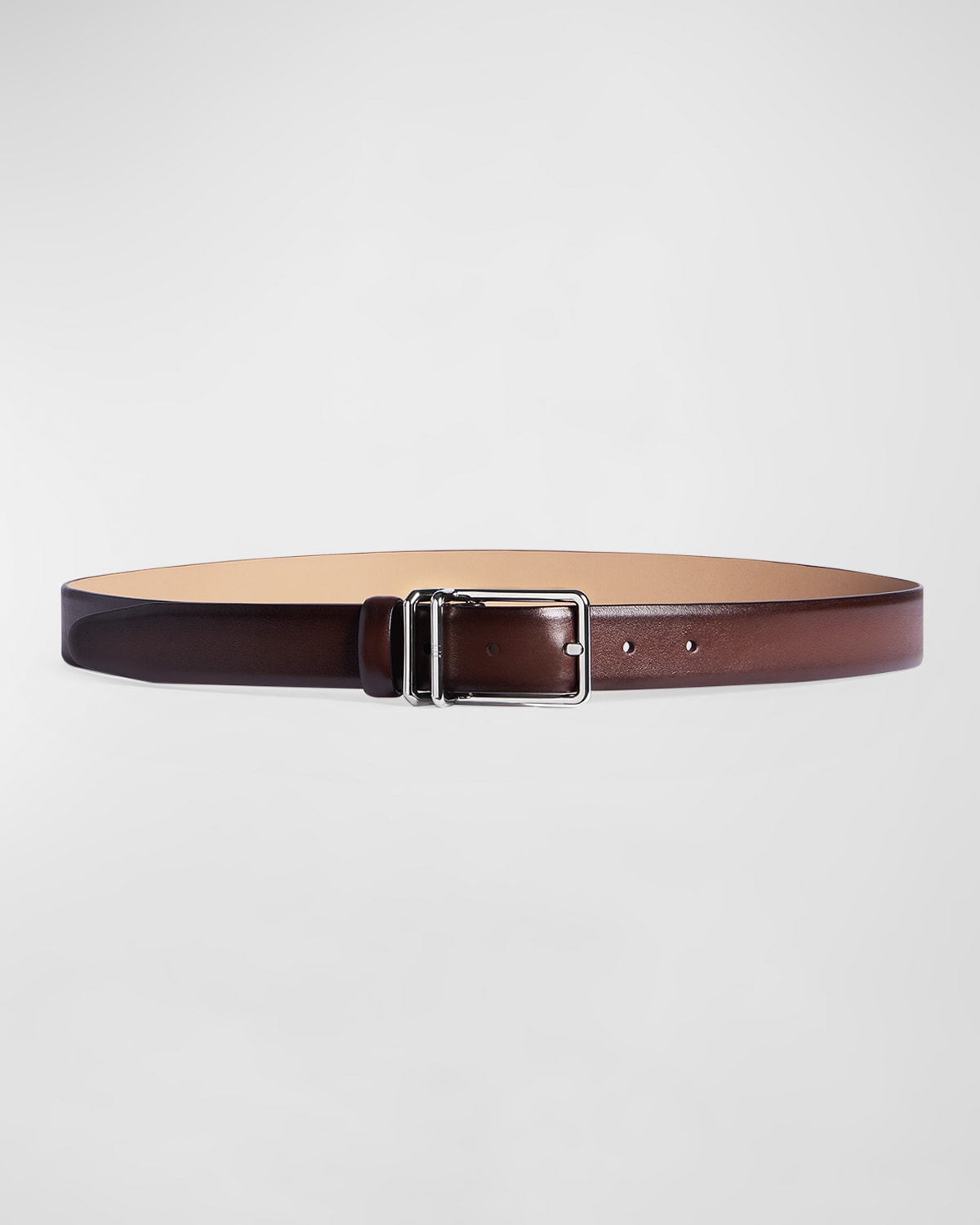 dunhill Men's 1893 Harness Buckle Leather Belt, 30mm