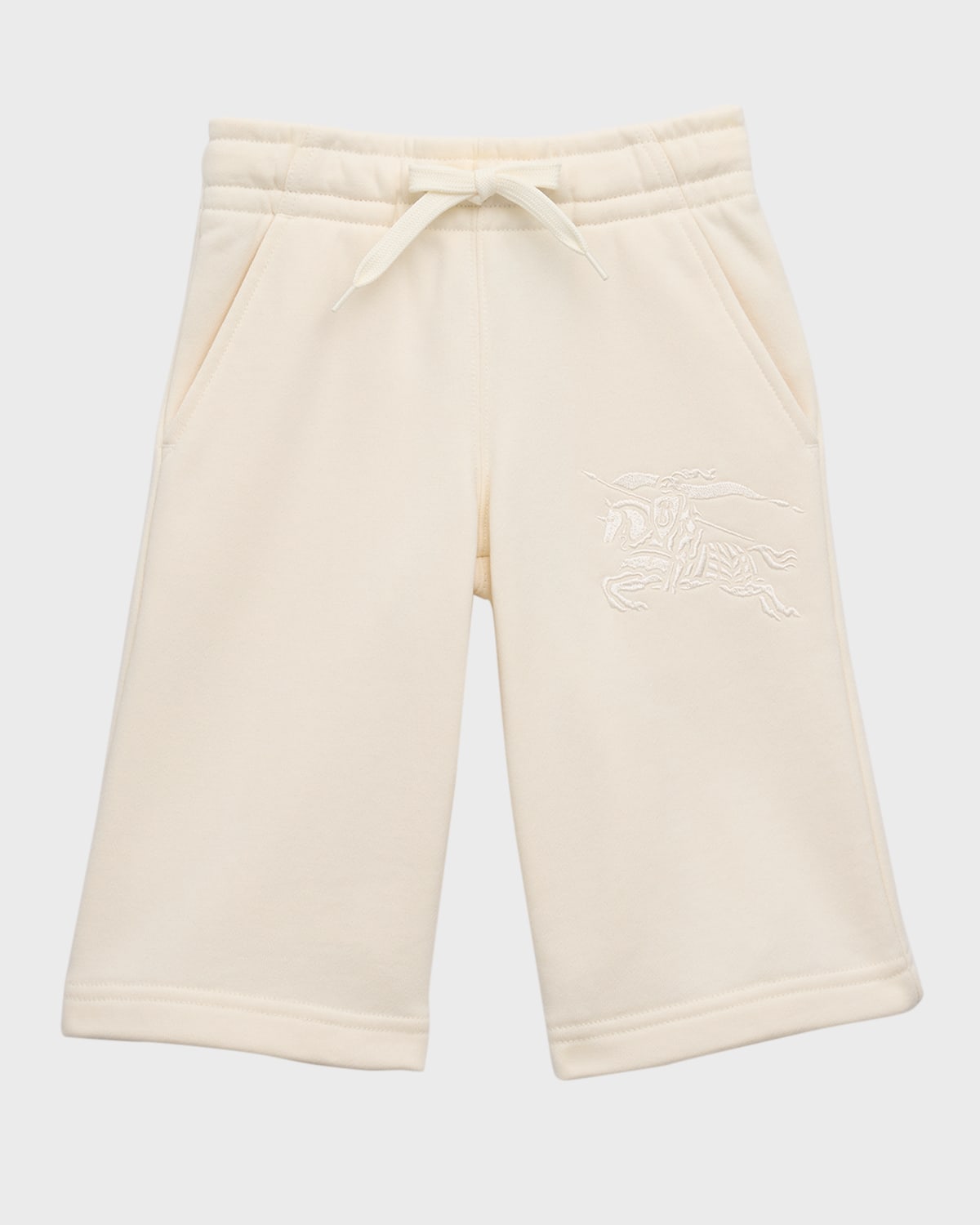 Burberry Kids' Girl's Aubrey Embroidered Equestrian Knight Design Joggers In Pale Cream