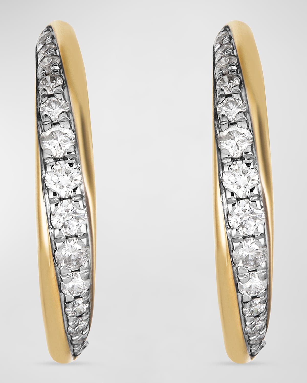 Diamond Twist Pavé 10K Gold Hoop Earrings