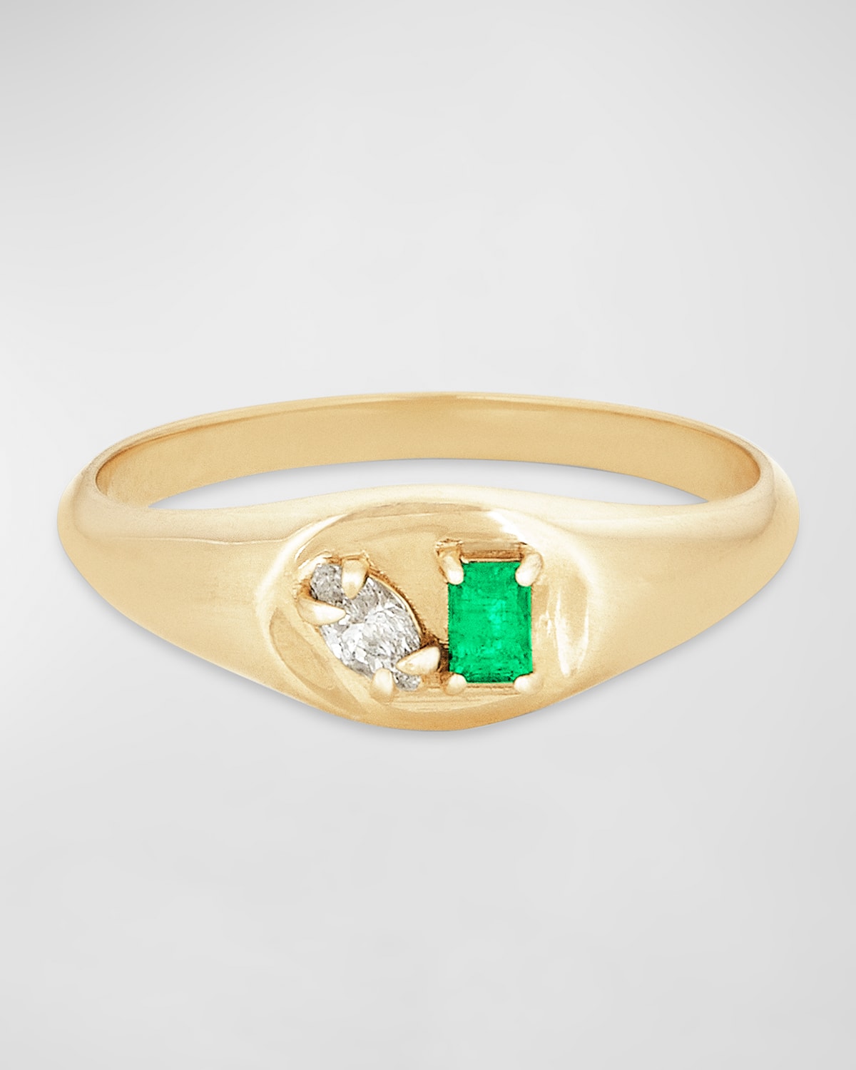Stone And Strand Emerald Luxe Pinky Signet Ring