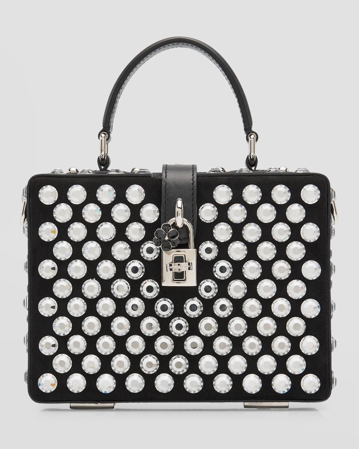 DOLCE & GABBANA CRYSTAL BOX LEATHER TOP-HANDLE BAG