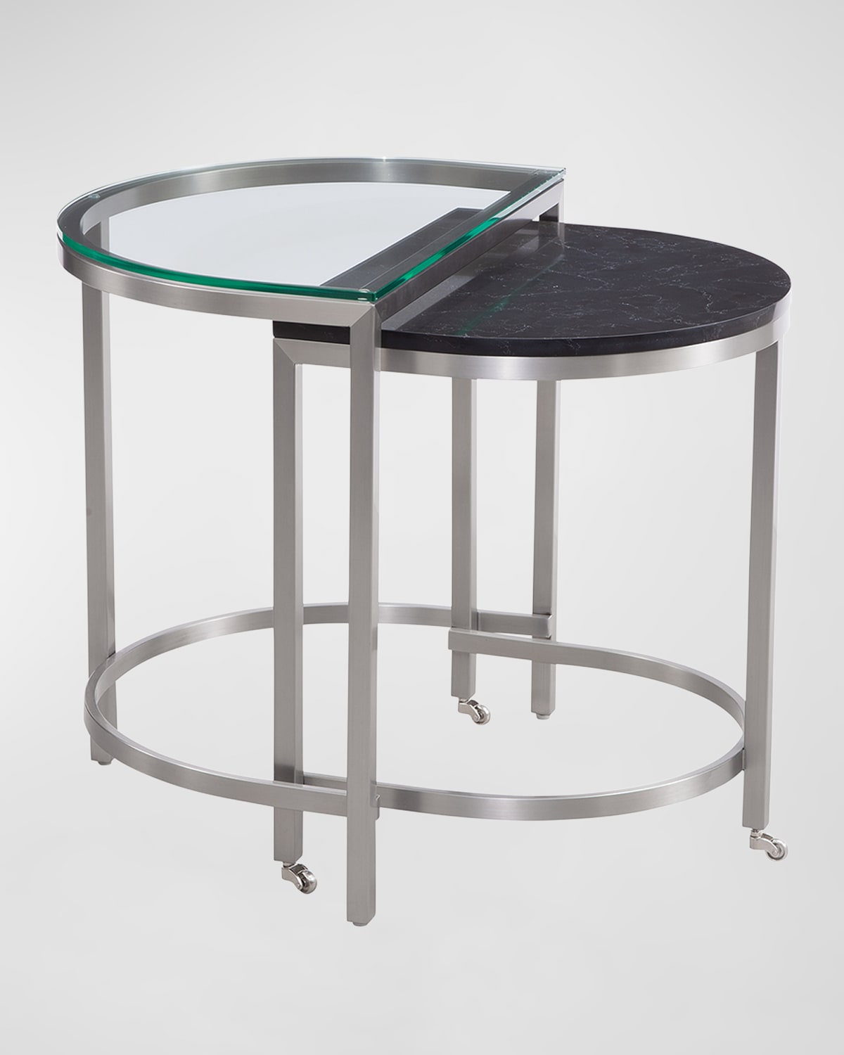 Katherine Noble By Bmc Huxley Nesting End Table In Black, Chrome 