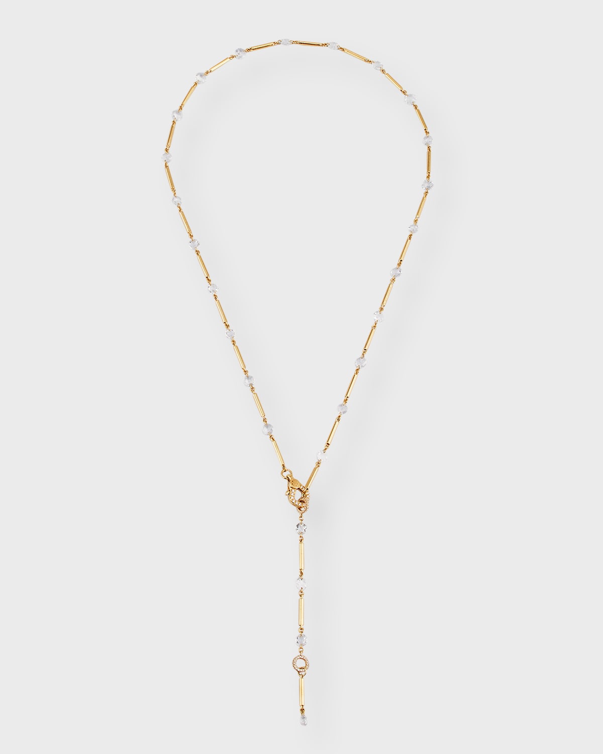 18K Yellow Gold Ethereal Diamond and Gold Bar Necklace