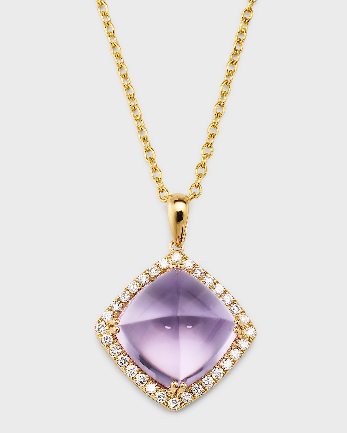 David Kord 18k Yellow Gold Pendant With Amethyst And Diamonds