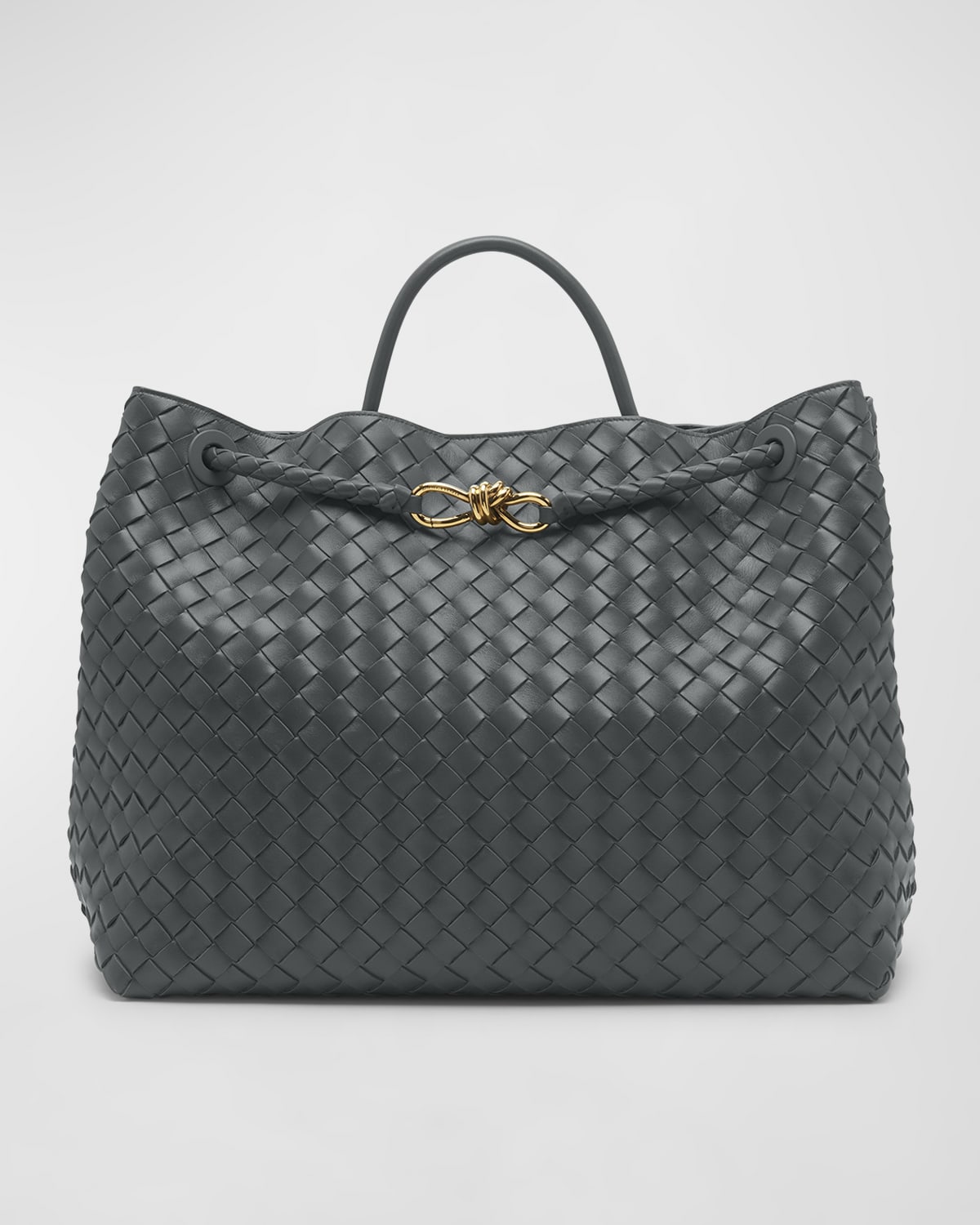 Bottega Veneta Large Andiamo Bag In Slate-m Brass