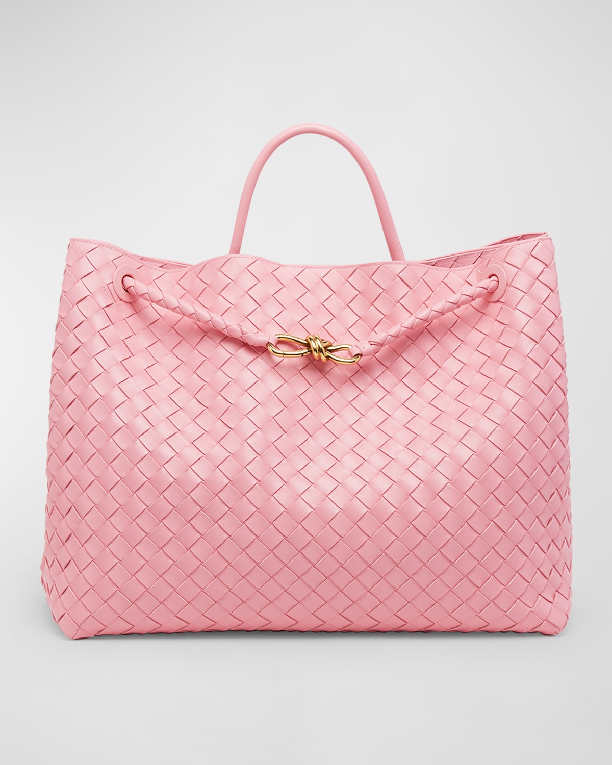 Bottega Veneta Large Andiamo Bag In Ribbon-m Brass