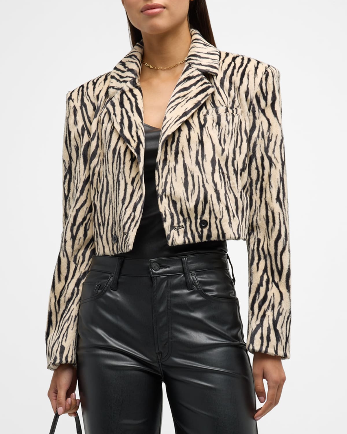 Mother The Blaze Of Glory Cropped Blazer In Hold Your Zebras