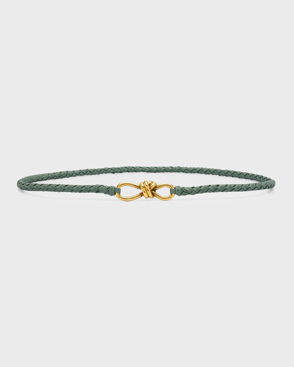 Bottega Veneta Women's Andiamo Braided Leather Knot Belt In 3268 Aloe Muse Br
