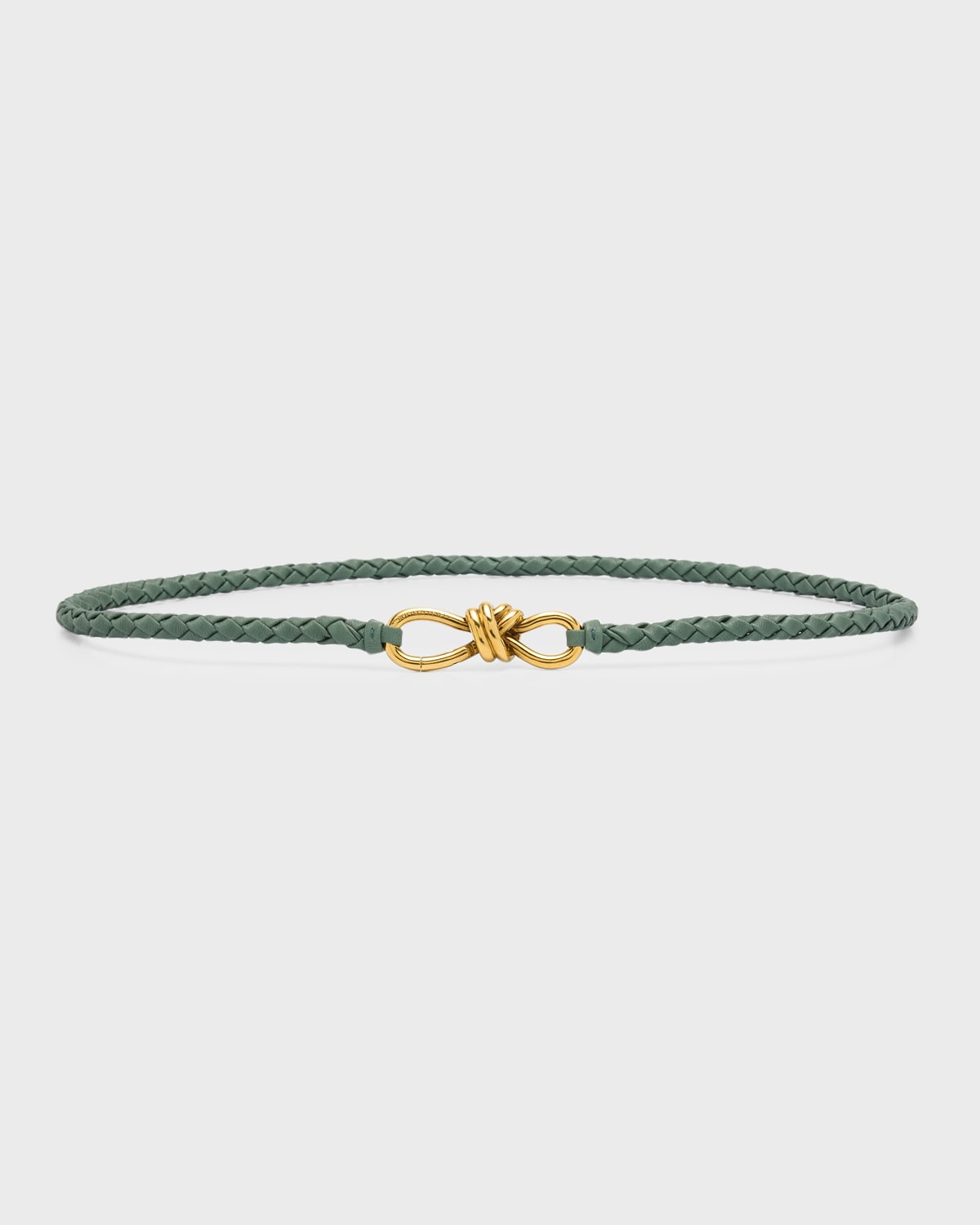 Bottega Veneta Women's Andiamo Braided Leather Knot Belt In Aloe