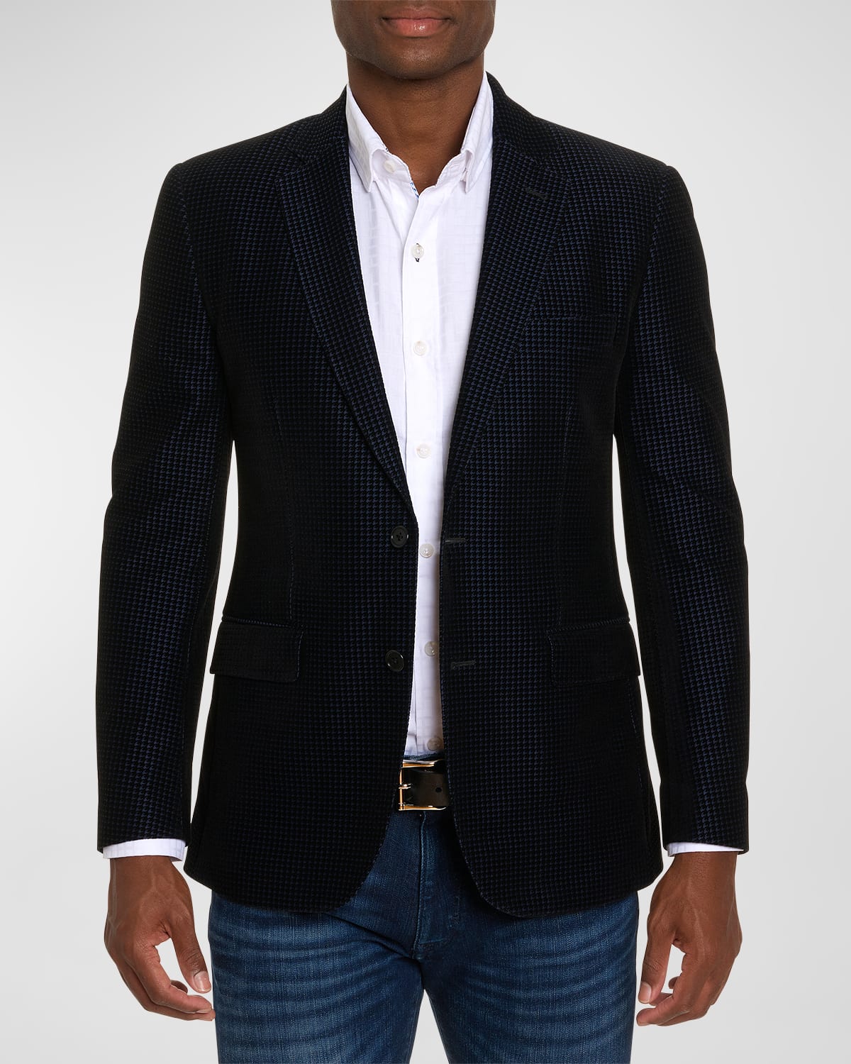 Velvet graham top houndstooth coat