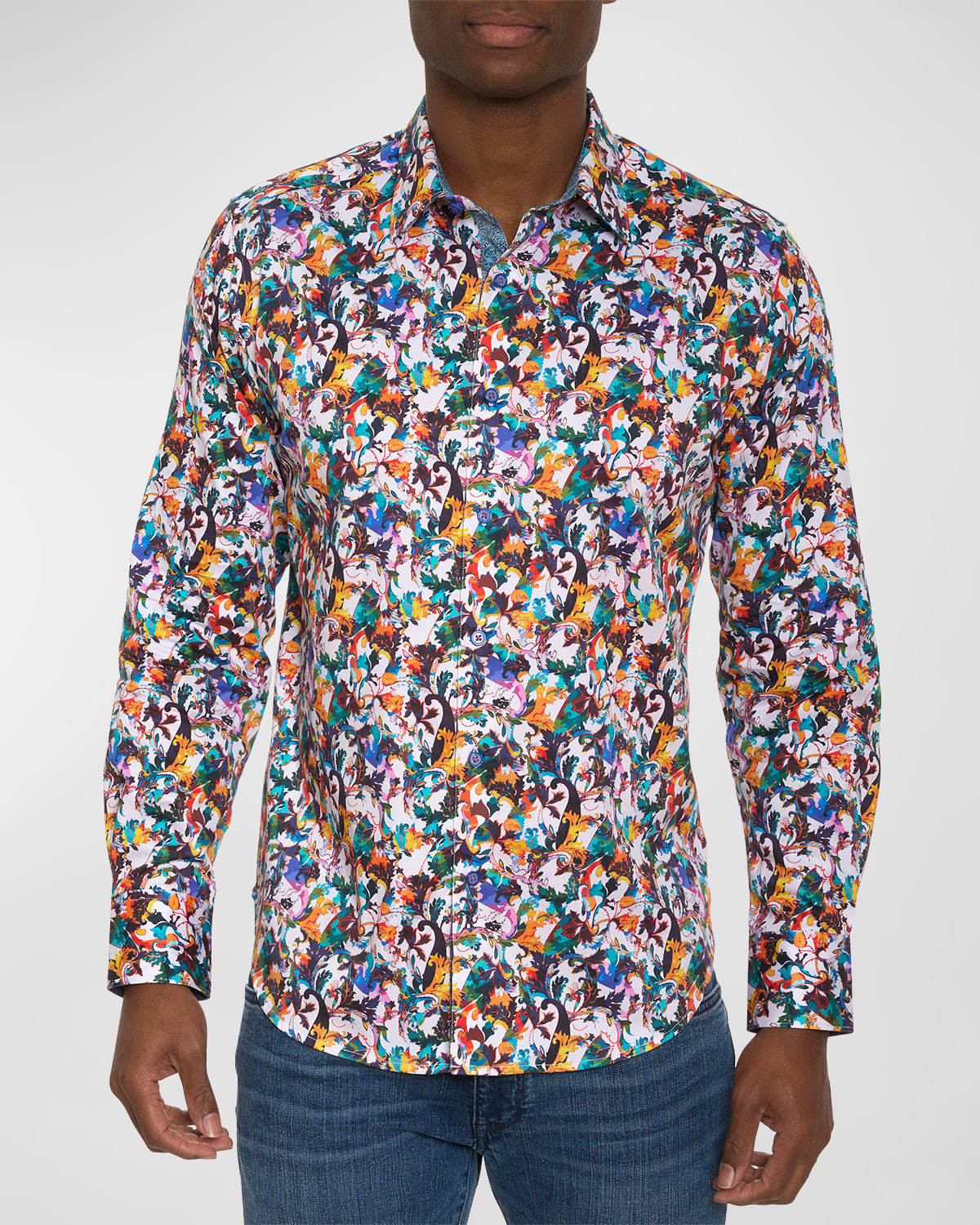 ROBERT GRAHAM MEN'S COMO COTTON-STRETCH SPORT SHIRT