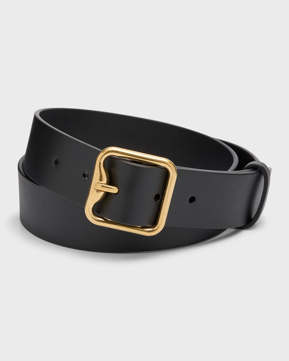 Burberry B Buckle Leather Belt In Black/gold