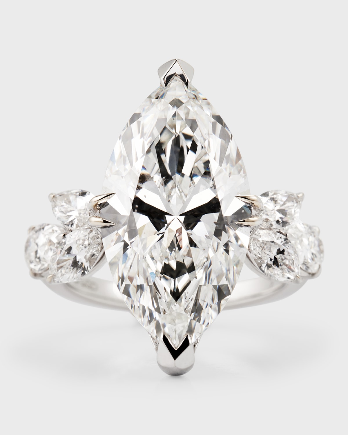 18K White Gold Marquise Lab Grown Diamond Ring, Size 7