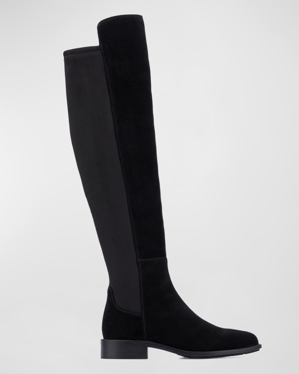 Aquatalia Natessa Stretch Suede Knee Boots In Black