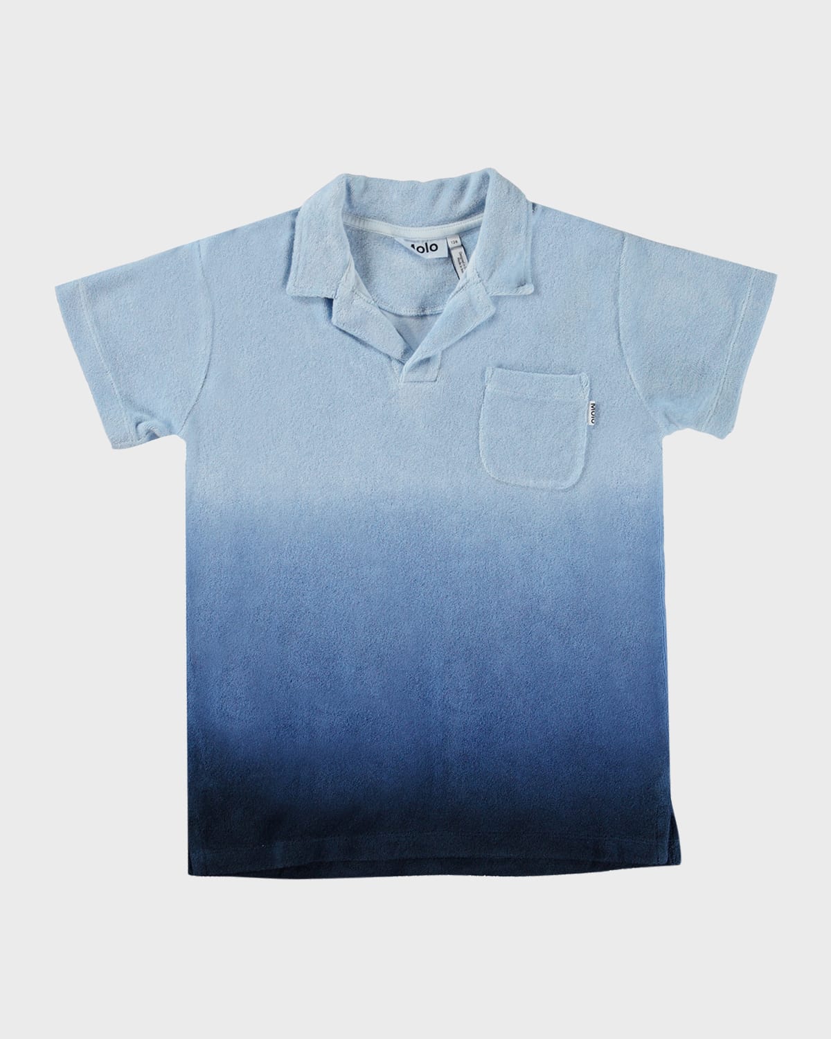 Molo Kids' Boy's Randel Ombre Polo Shirt In Reef Blue