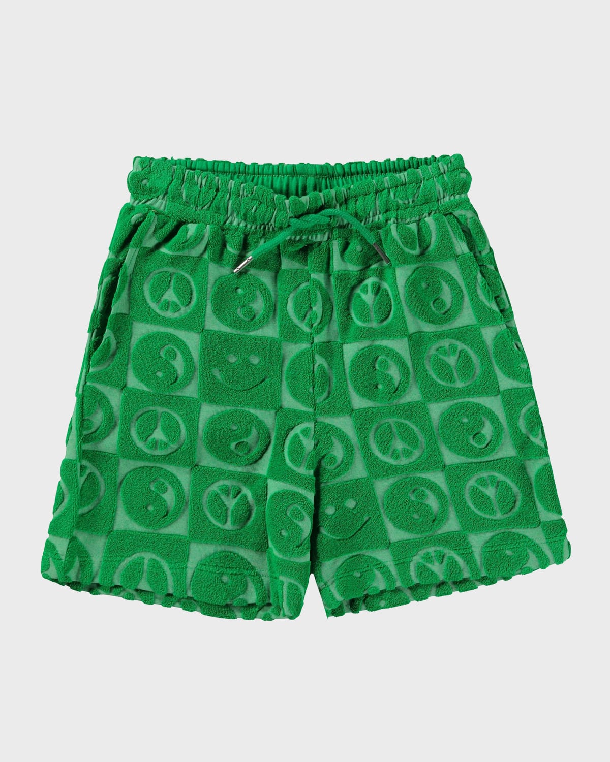 Shop Molo Boy's Abay Ombre Textured Shorts In Bright Green