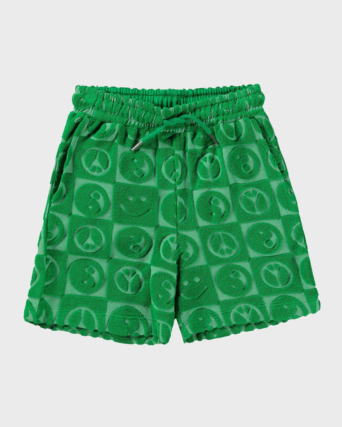 Molo Kids' Boy's Abay Ombre Textured Shorts In Bright Green