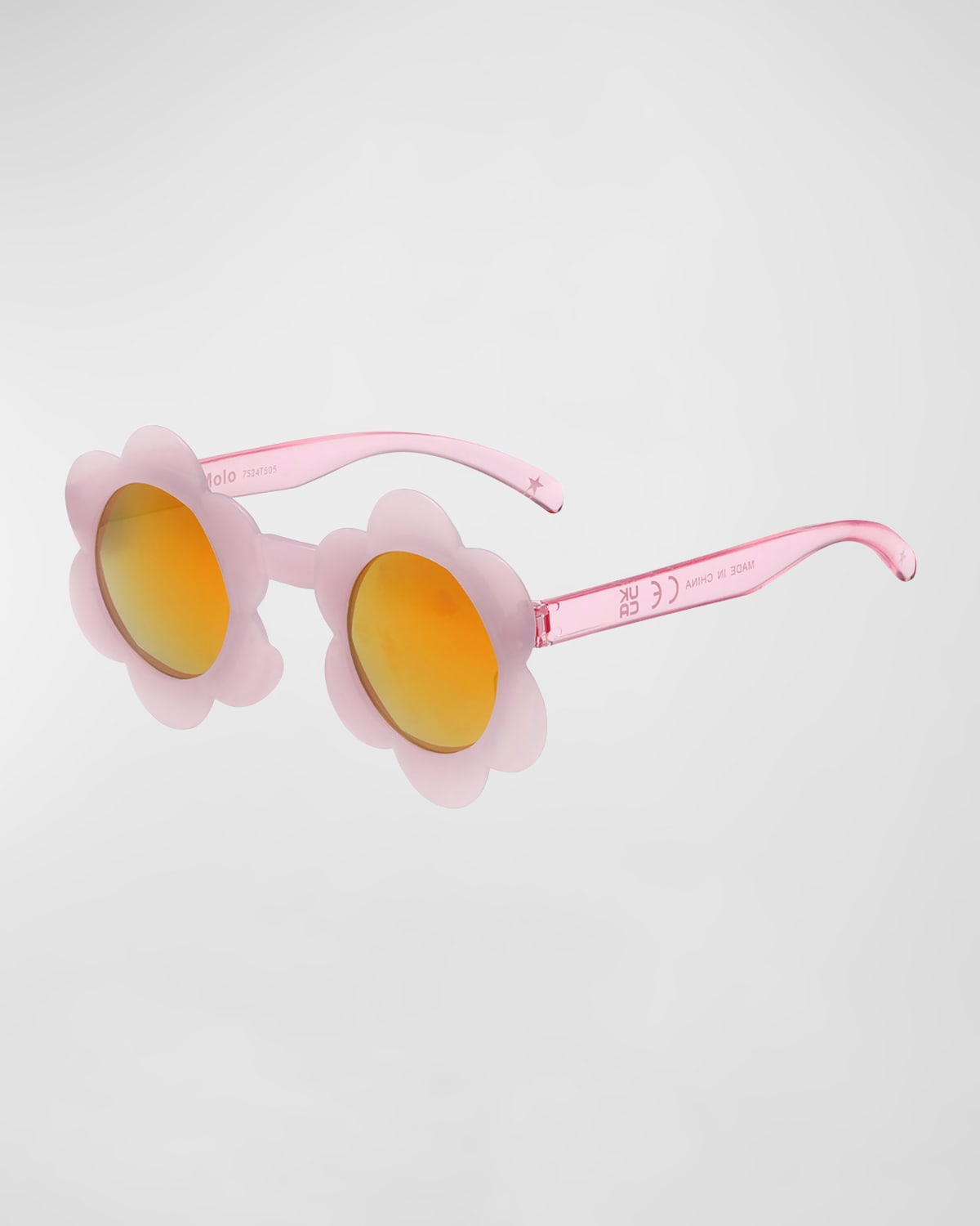 Molo Kids' Girl's Soleil Floral-shaped Sunglasses In Lilac Pink