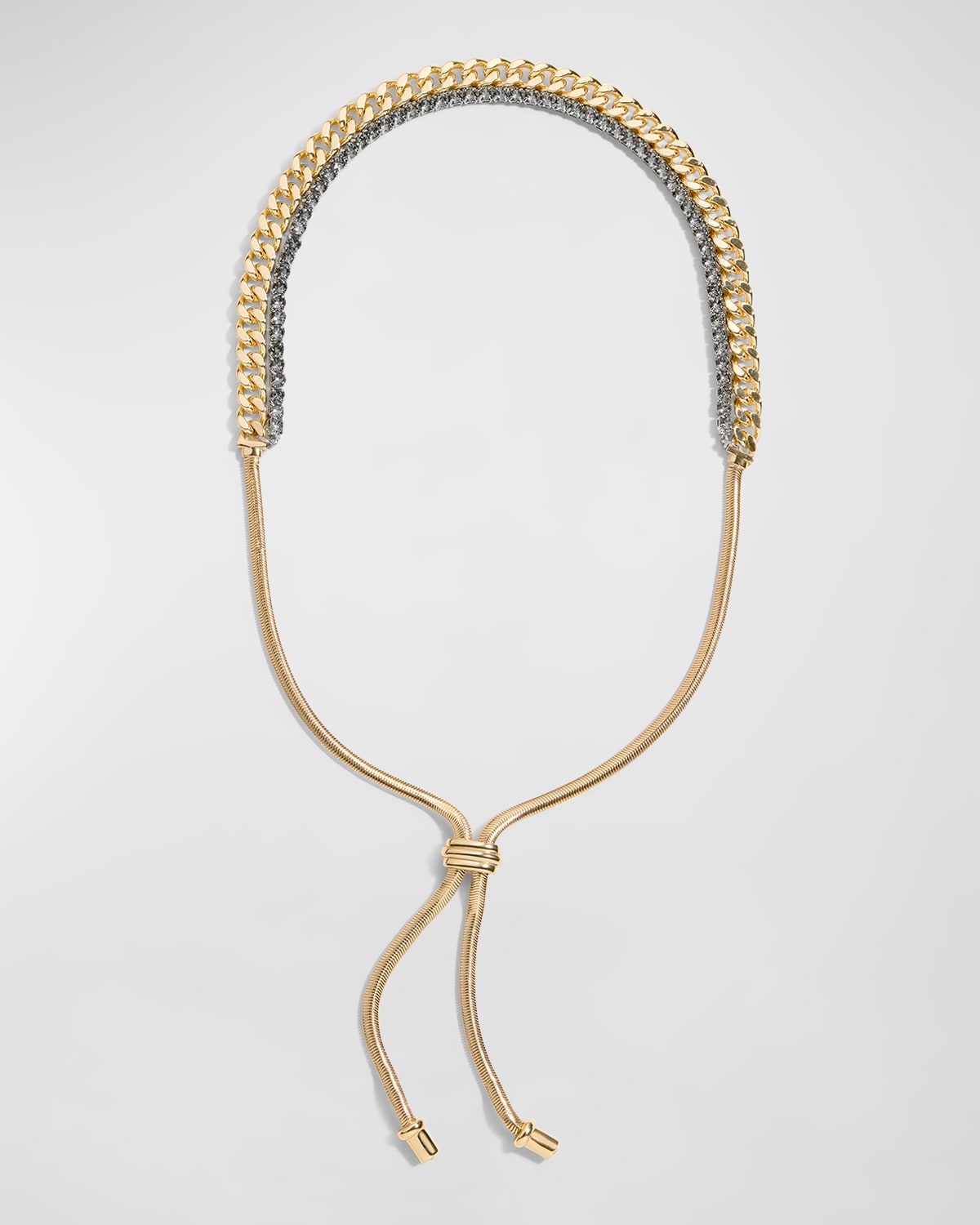 Shop Demarson Chiara Adjustable Slider Choker Necklace In Gold Crystal