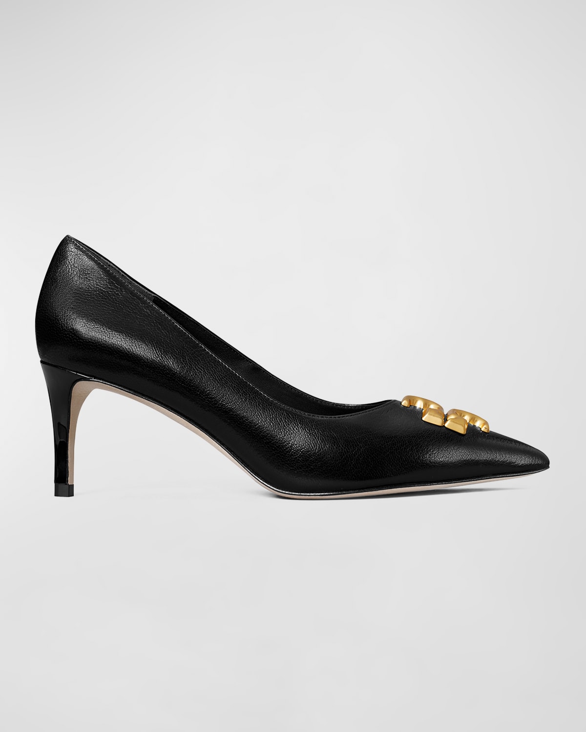 Tory Burch Eleanor Leather Medallion Pumps In Black