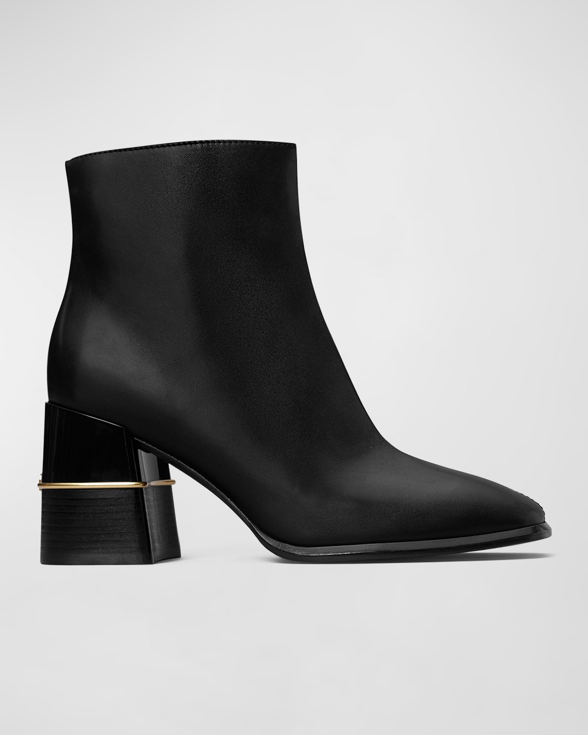 Tory Burch Leather Block-heel Ankle Boots In Perfect Black