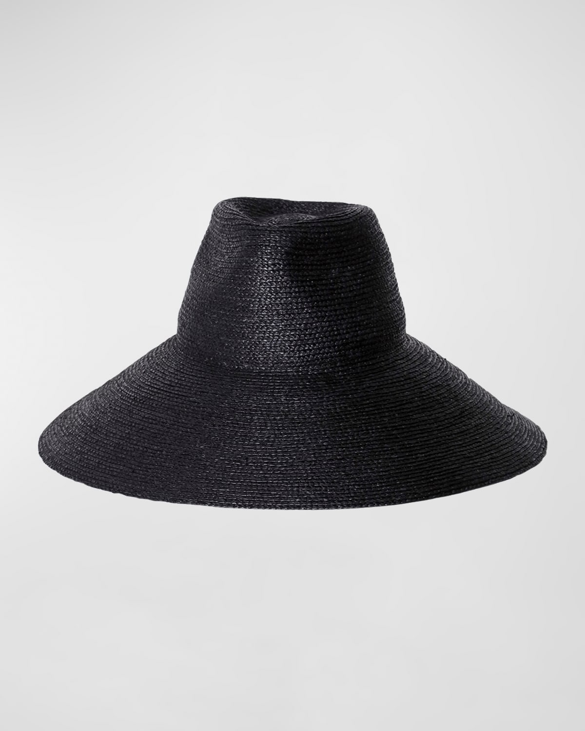 Shop Janessa Leone Tinsley Packable Raffia Wide-brim Hat In Black