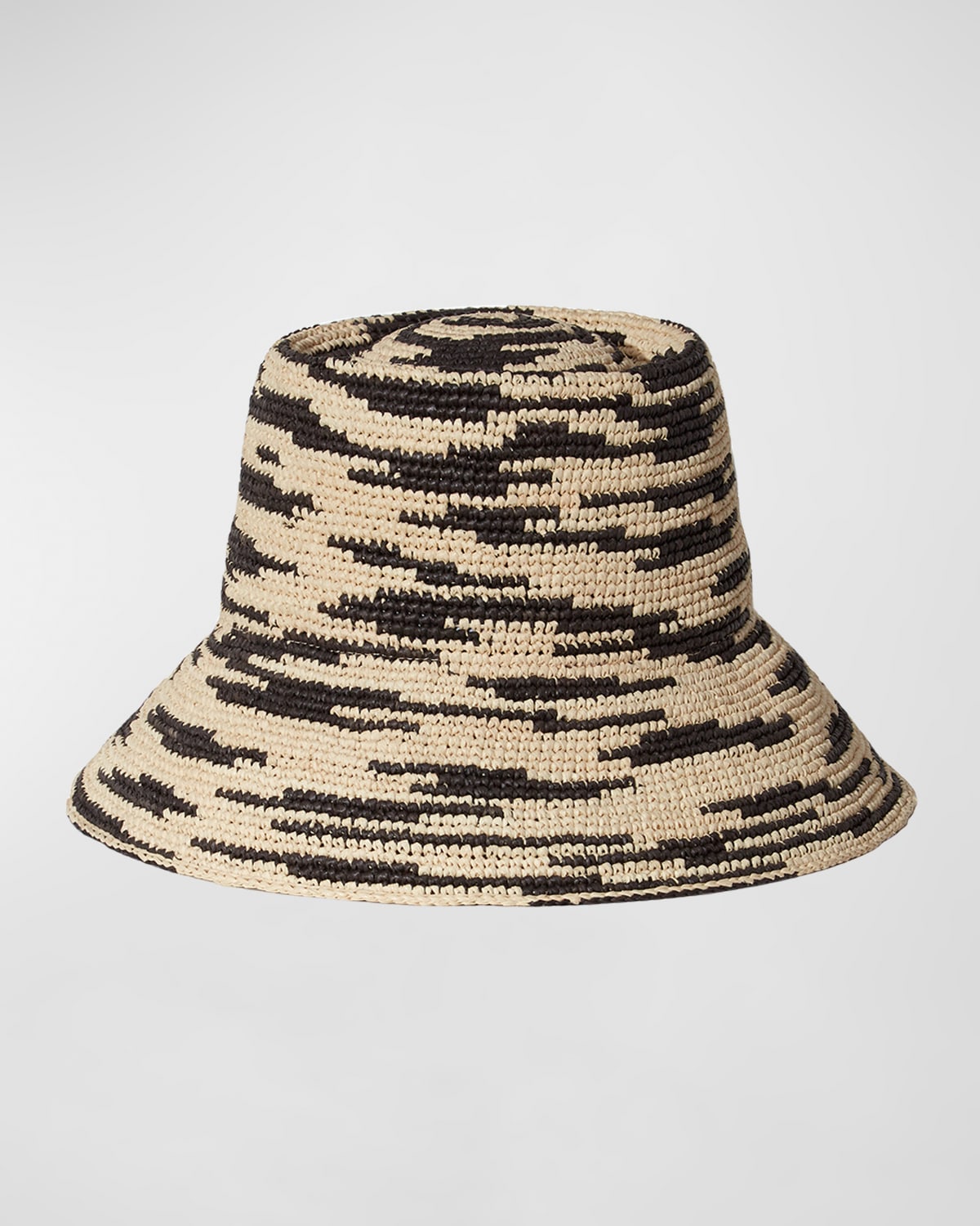 Janessa Leone Zelda Packable Raffia Bucket Hat In Multi Color