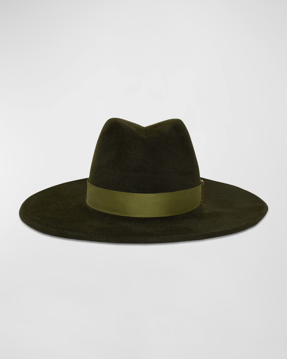 Gigi Burris Jeanne Olive Felt Fedora In Green