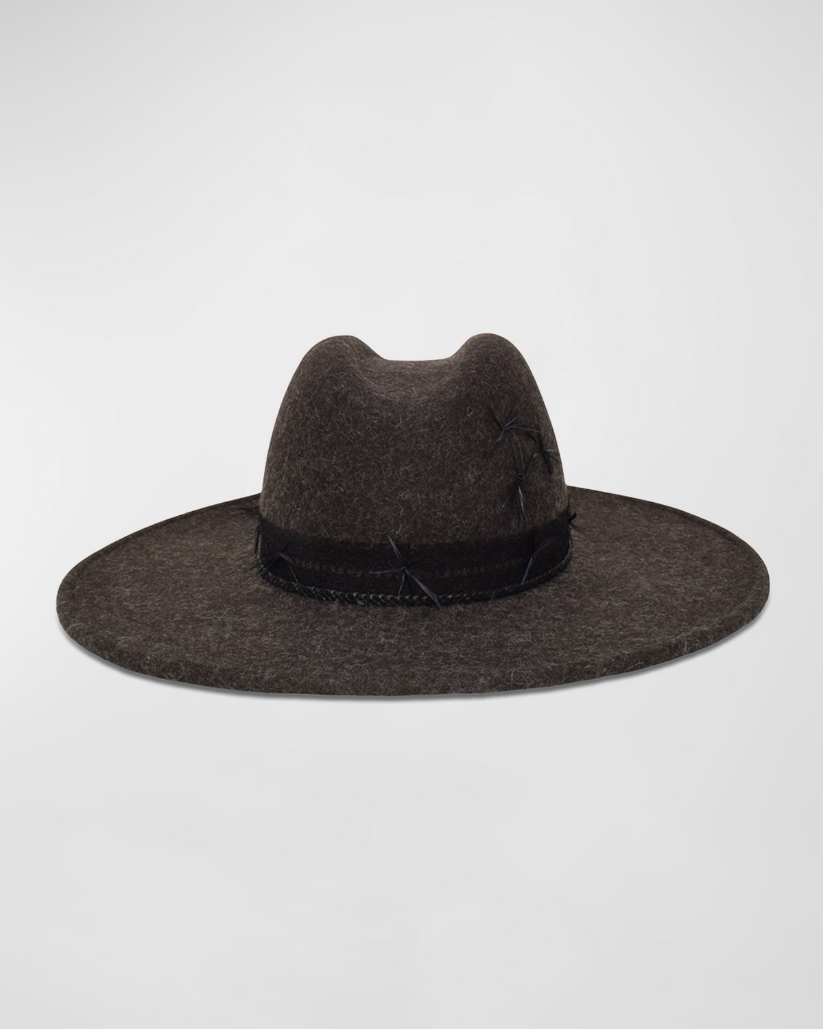 Norma Wool-Silk Fedora With Feathers