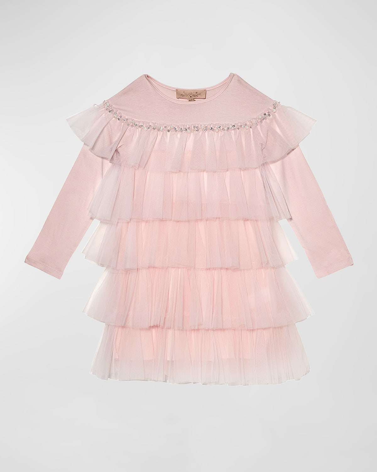 Shop Tutu Du Monde Girl's Prancer Embellished Tulle Dress In Porcelain Pink