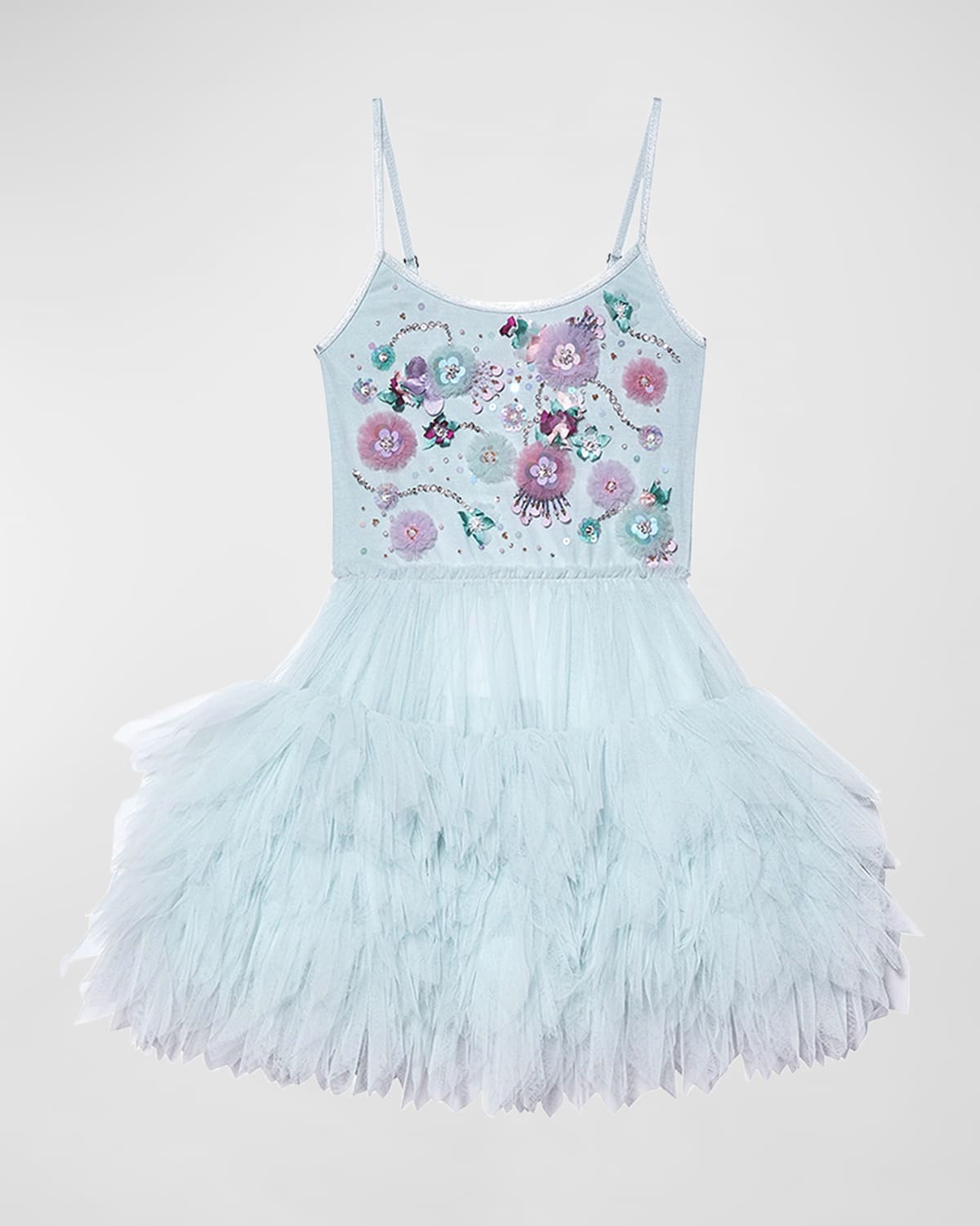 Tutu Du Monde Kids' Blitzen Sequin-embellished Tulle Dress In Icicle