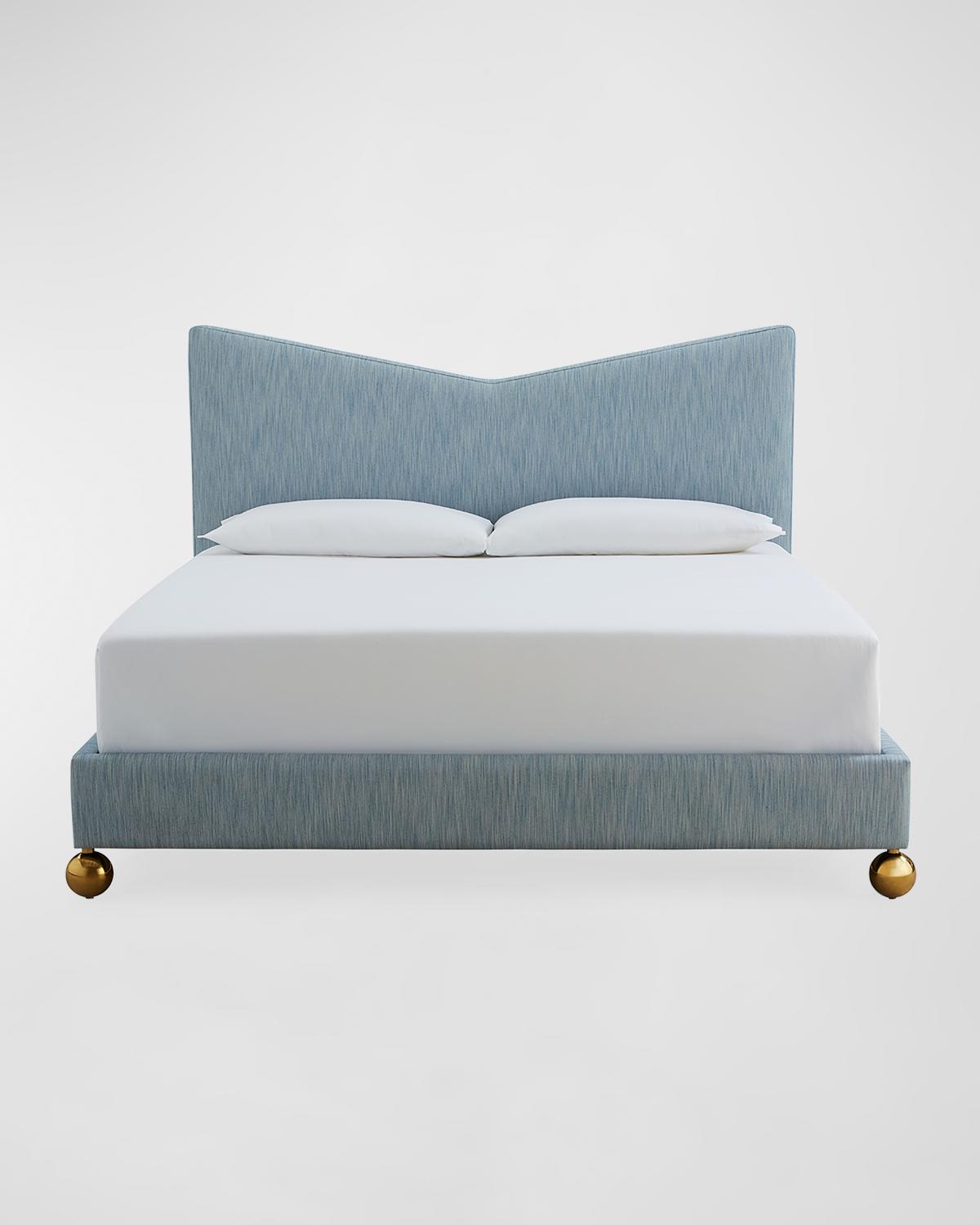 Jonathan Adler Chevron King Bed In Blue