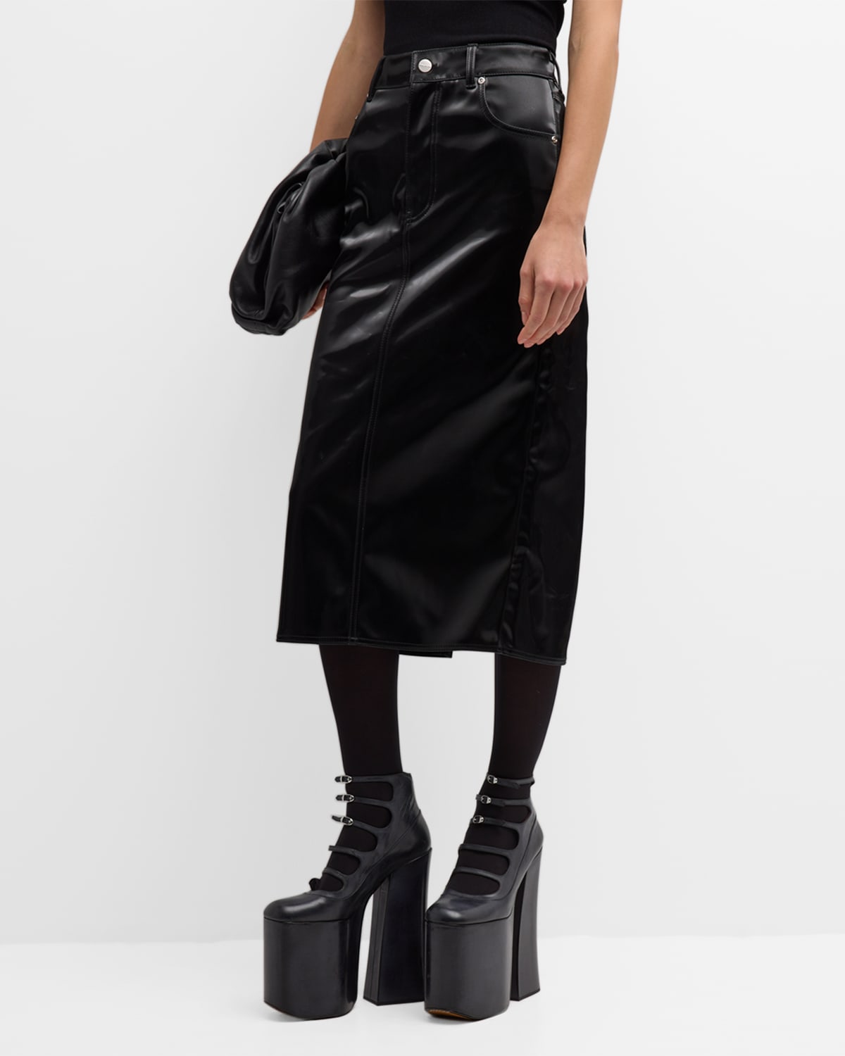 MARC JACOBS REFLECTIVE MIDI SKIRT