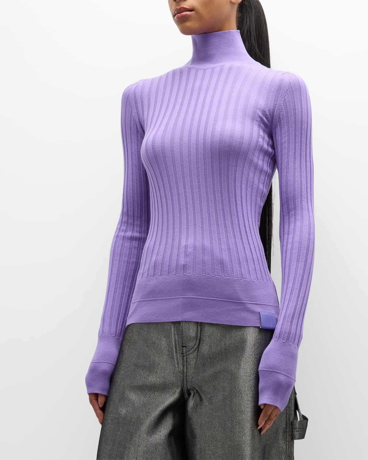 MARC JACOBS TURTLENECK WIDE RIBBED SWEATER