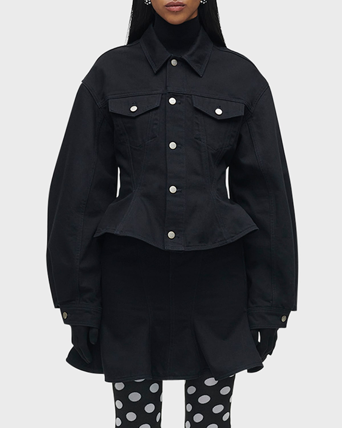 Marc Jacobs Fitted-waist Denim Jacket In Black