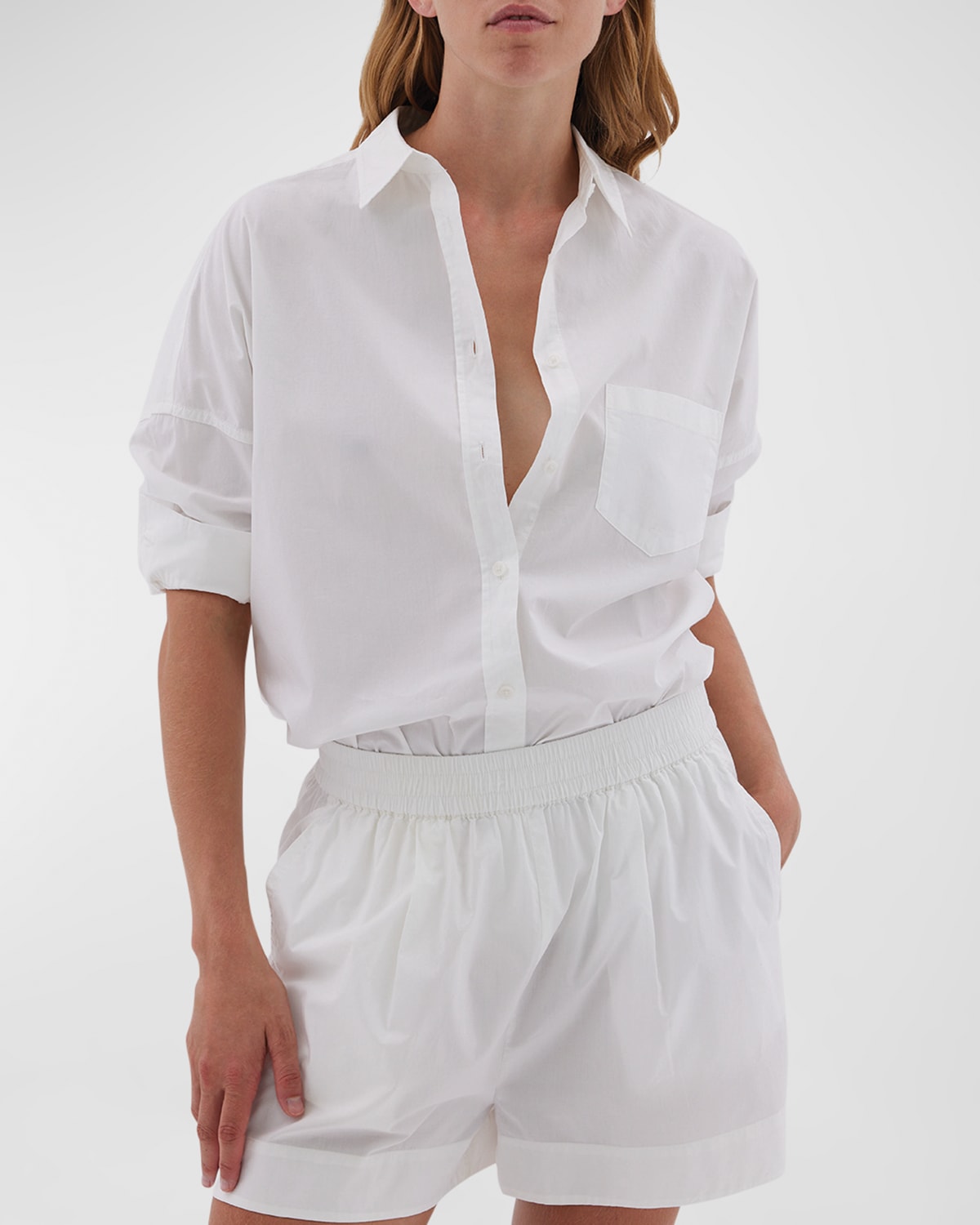 Lmnd Chiara Relaxed-fit Cotton Button-front Shirt In White