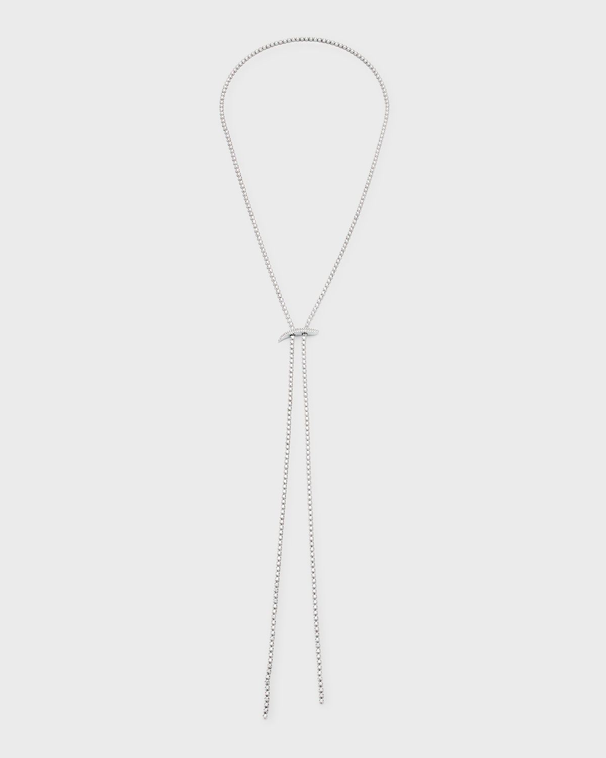 Graziela Gems 18k White Gold Mega Swirl Diamond Lariat Necklace