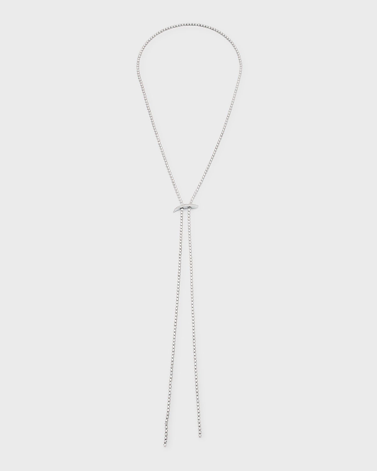 GRAZIELA GEMS 18K WHITE GOLD MEGA SWIRL DIAMOND LARIAT NECKLACE