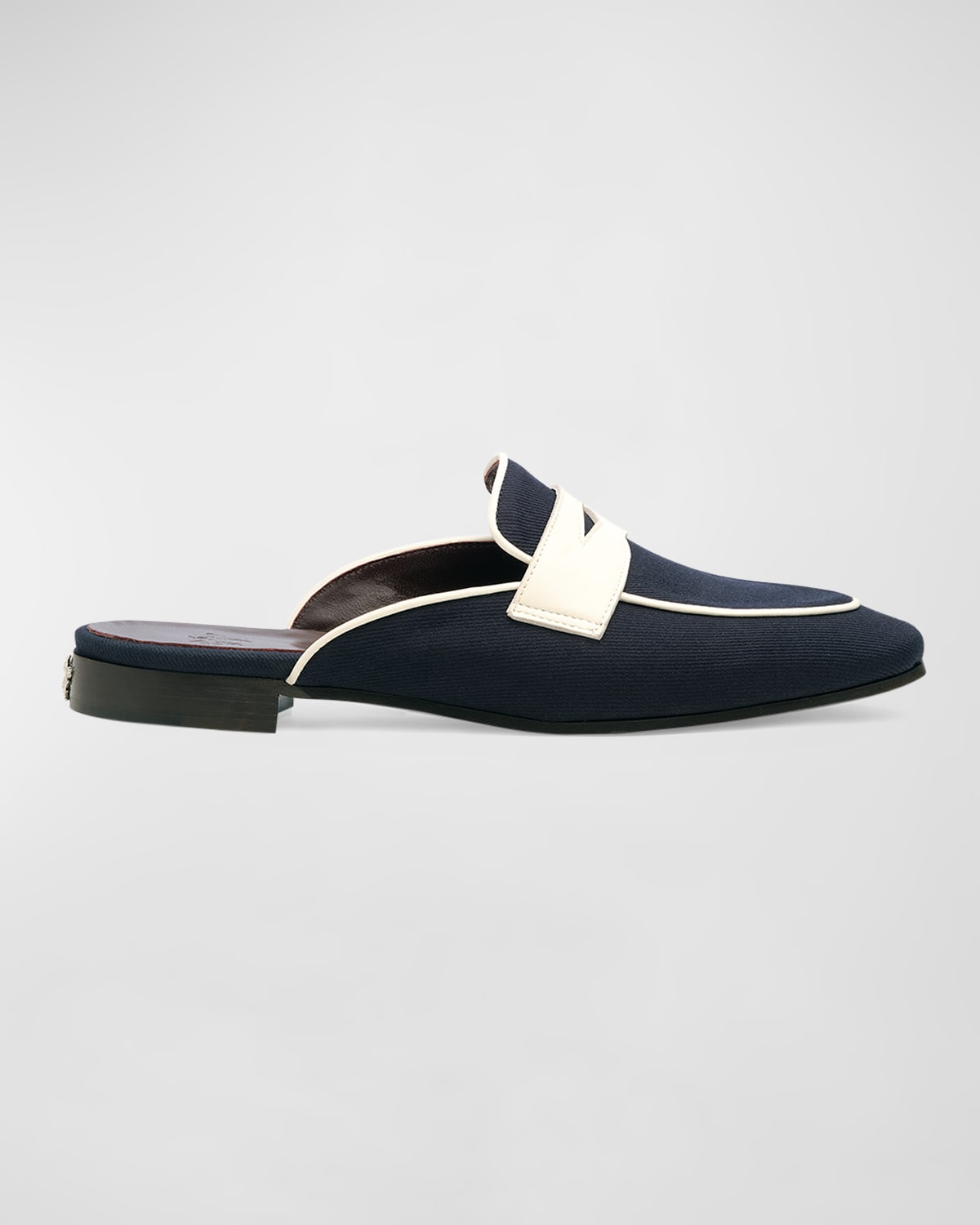 Bicolor Penny Loafer Mules